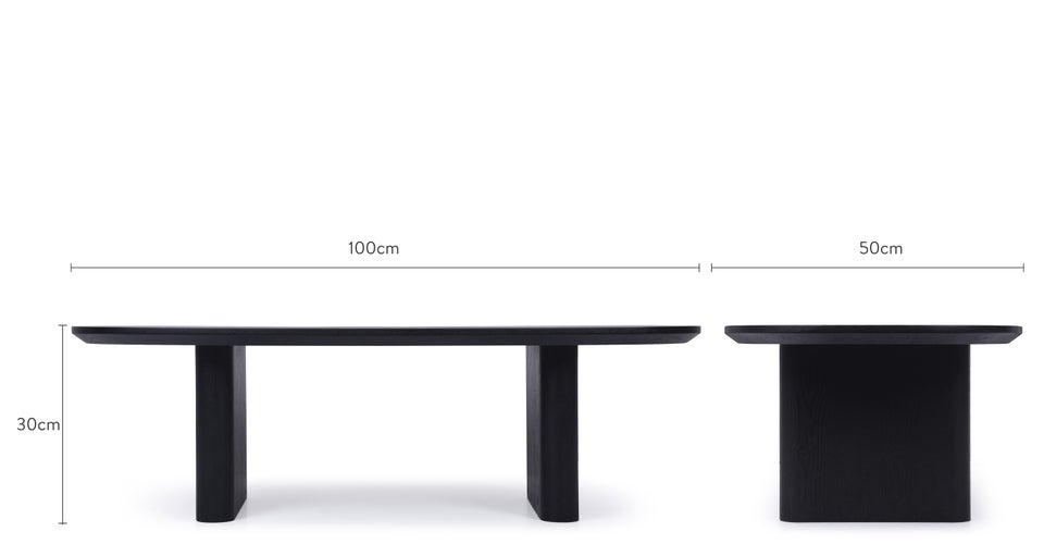DAWN Coffee Tables Black Wood Dimensions