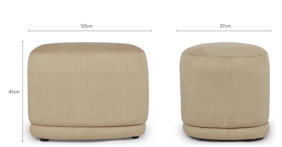 ENZO Hocker & Poufs Beige Kord Dimensions