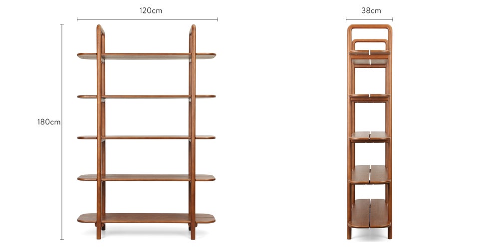 ASHAKI Regale & Bücherregale Braun Holz Dimensions