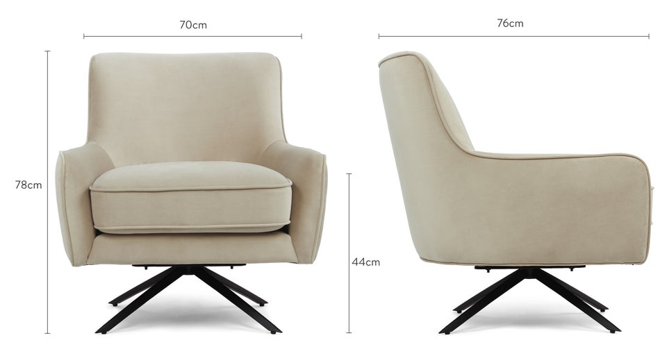 GOLDEN GUN Fauteuils Taupe / Noir Velours / Métal Dimensions