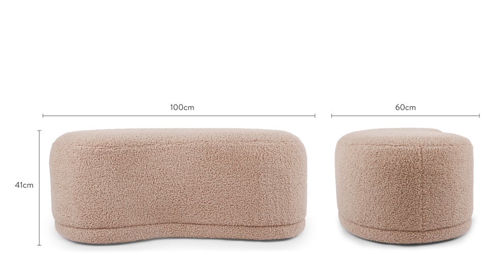 ENZO Bancs Beige Bouclette Dimensions