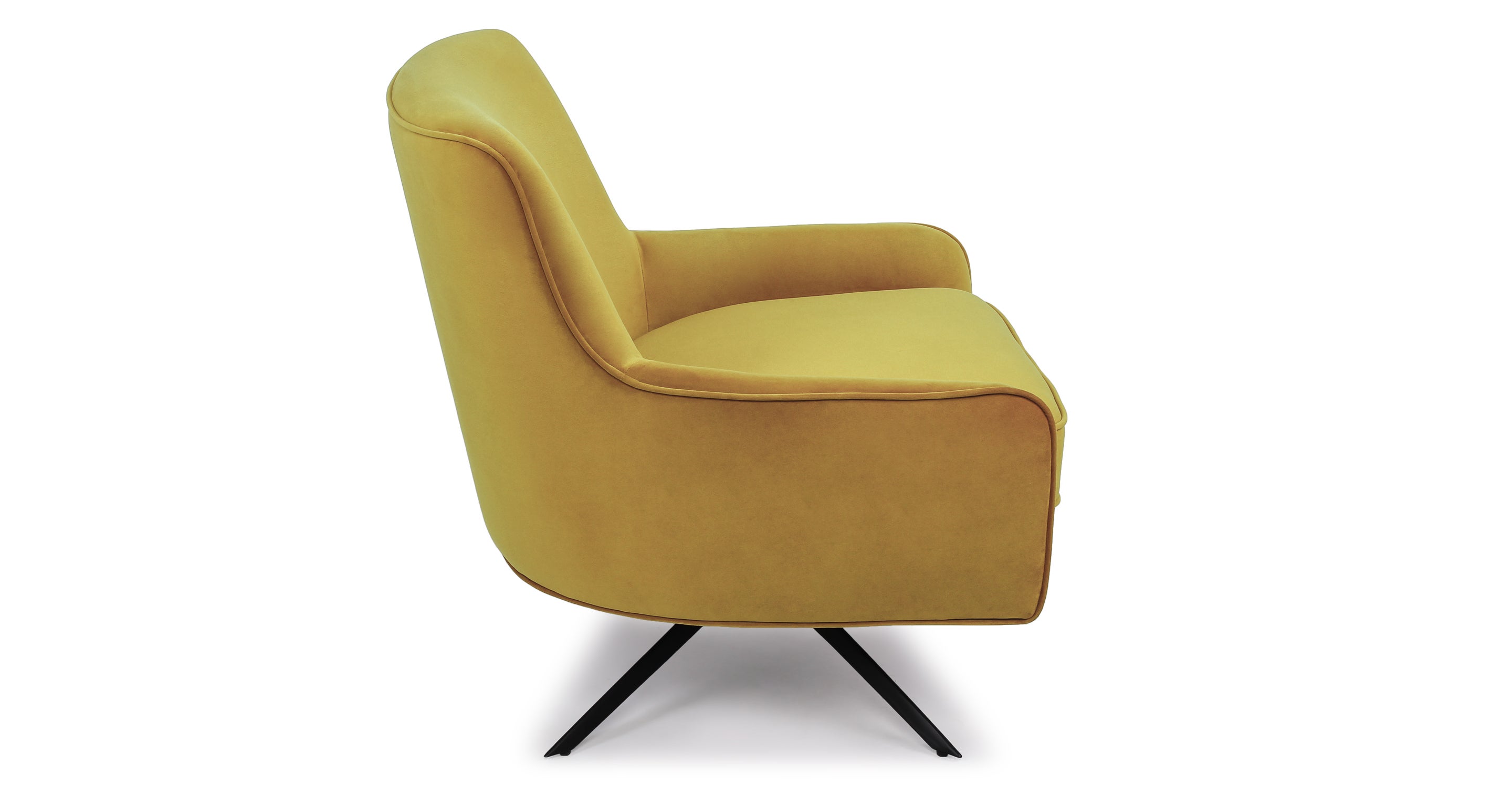 Fauteuil pivotant en velours james Couleur jaune Signature