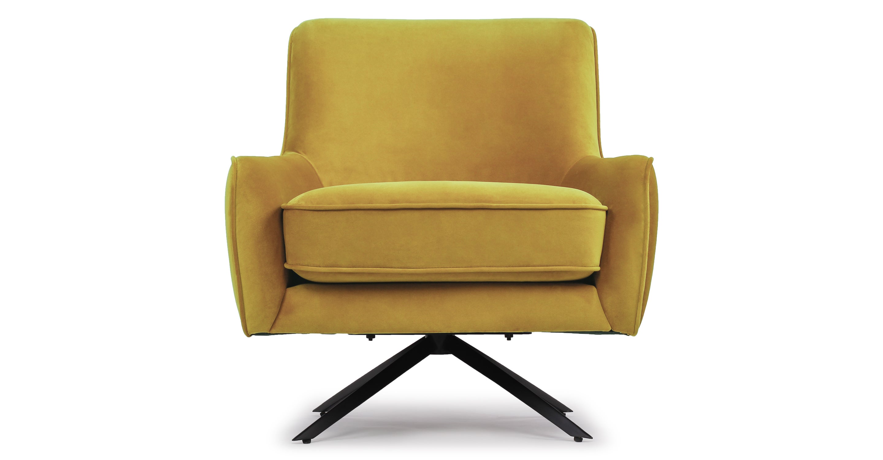 Fauteuil pivotant en velours james Couleur jaune Signature