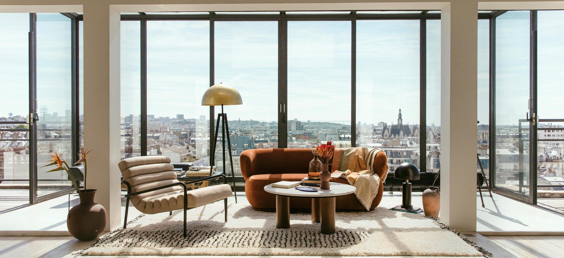 Inspiration GIULIA Canapés 2 Places Marron terracotta Velours / Bois