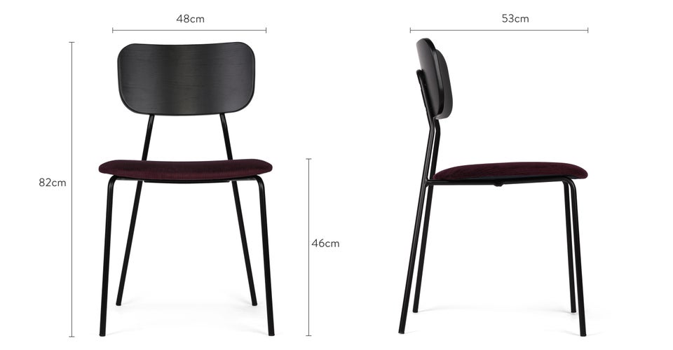EERO Esszimmerstühle Violett Holz / Samt / Metall Dimensions