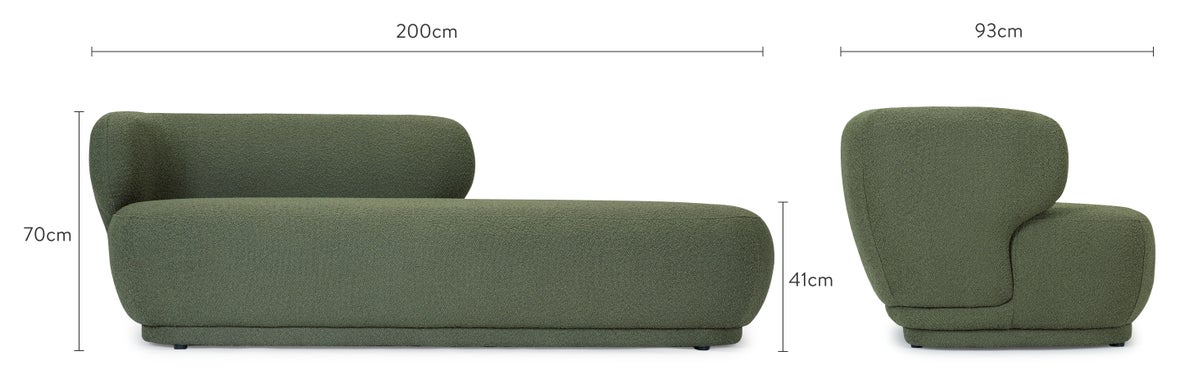 GIULIA Daybeds & Recamieren Khaki Grün Bock / Holz Dimensions