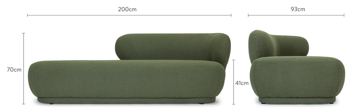 GIULIA Daybeds & Recamieren Khaki Grün Bock / Holz Dimensions
