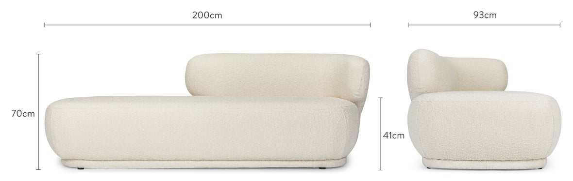 GIULIA Daybeds & Recamieren Weiß / Ecru Bock / Holz Dimensions