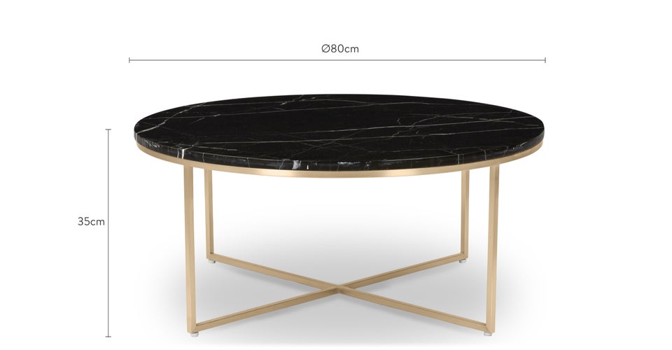GISELLE Couchtische Schwarz / Gold Marmor / Metall Dimensions