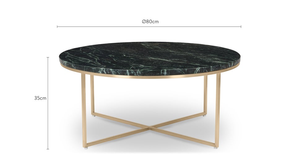 GISELLE Tables basses vert / Doré Marbre / Métal Dimensions