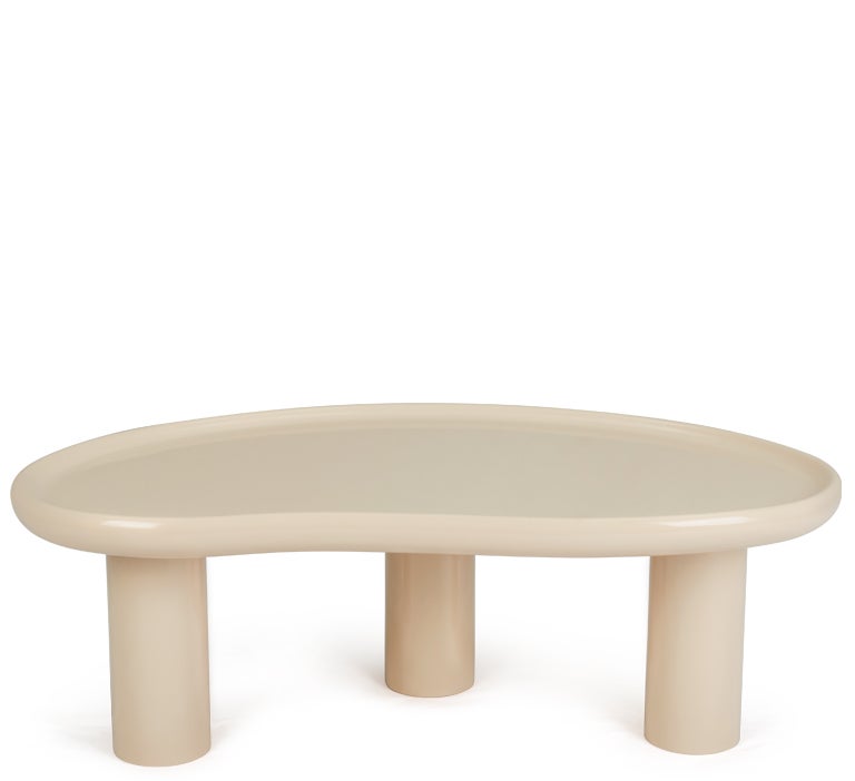 RECTO Table basse organique, Bois beige glossy, L100