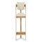 OLIVIA Tabourets de Bar Blanc / Naturel Bouclette / Bois