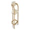 OLIVIA Tabourets de Bar Blanc / Naturel Bouclette / Bois
