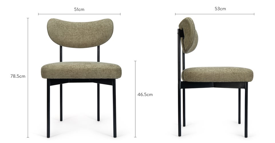 JASPER Chaises de salle à manger Taupe / Noir Tweed / Métal Dimensions