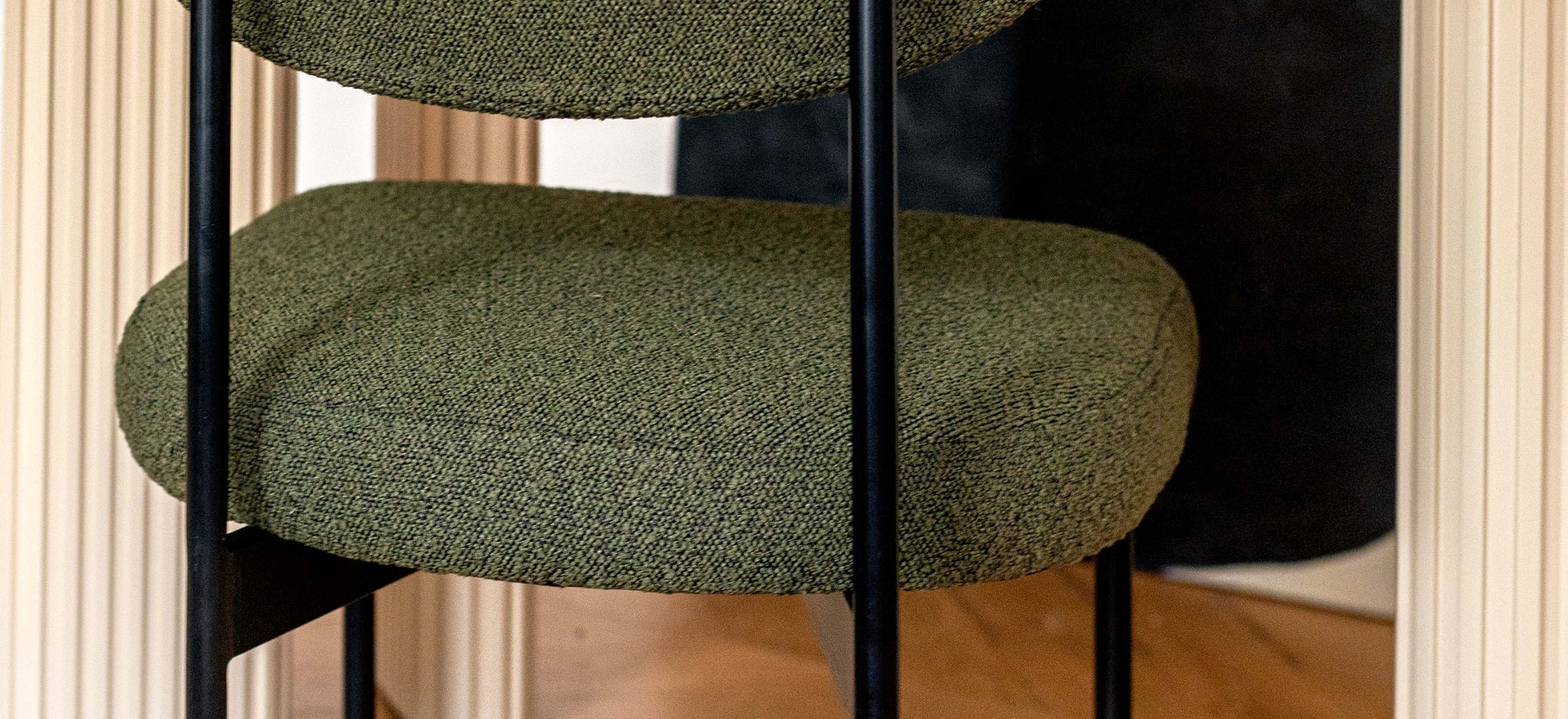 Inspiration JASPER Chaises de salle à manger Vert / Noir Bouclette / Métal
