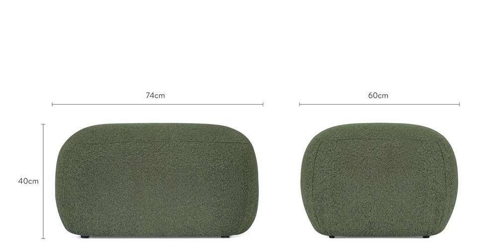 VOLTA Stools Green Curl / Wood Dimensions