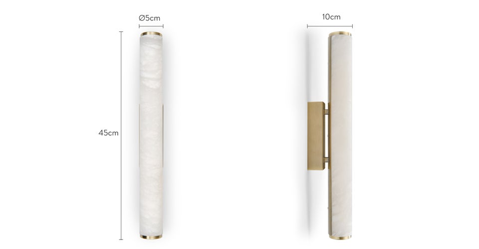 CAMERON Wall Lights Blanc / Doré Jade / Métal Dimensions