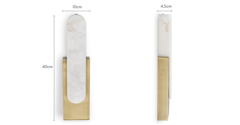 FLATIRON Appliques murales Blanc / Doré Jade / Métal Dimensions