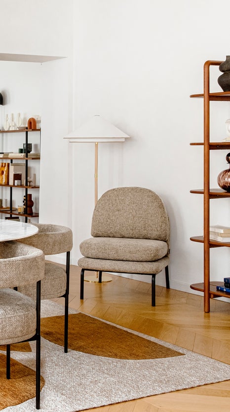 Inspiration HOXTON Fauteuils Taupe / Noir Tweed / Métal