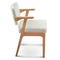 AKORIA Esszimmerstühle Weiß / Natur Stoff / Holz