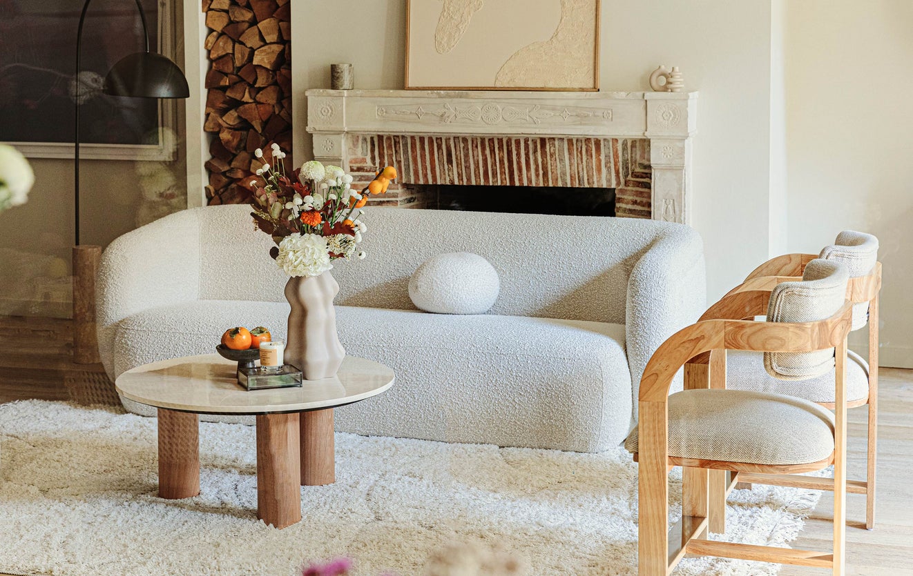 Inspiration OLIVIA Chaises de salle à manger Beige / Naturel Tissu / Bois