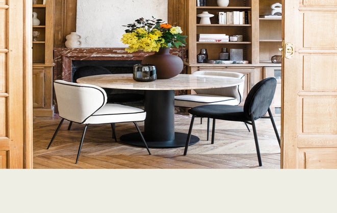Chaise de bureau - Blanc bouclette & métal doré - NV GALLERY
