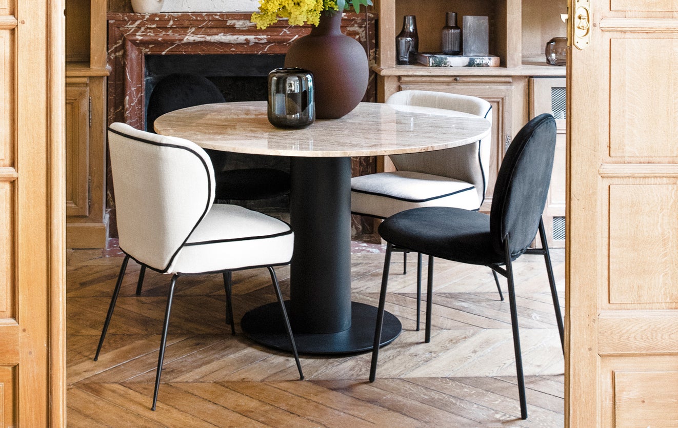 Inspiration BLAZE Dining chairs Taupe / Doré Velours / Métal