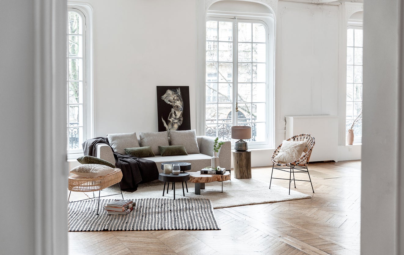 Inspiration REVOLT 3-Sitzer Sofas Blau / Schwarz Steinbock / Metall