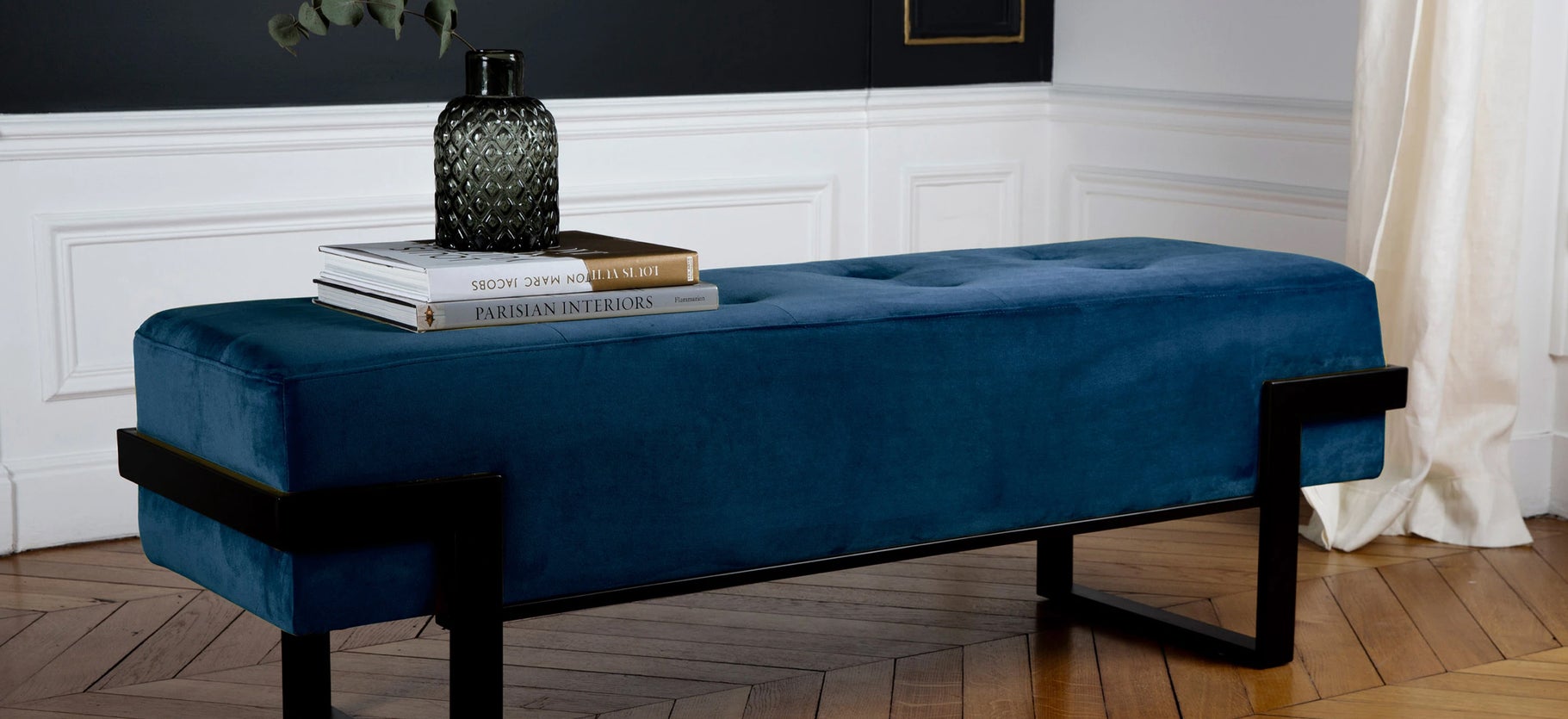 Inspiration VERTIGO Benches Taupe / Noir Velours / Métal