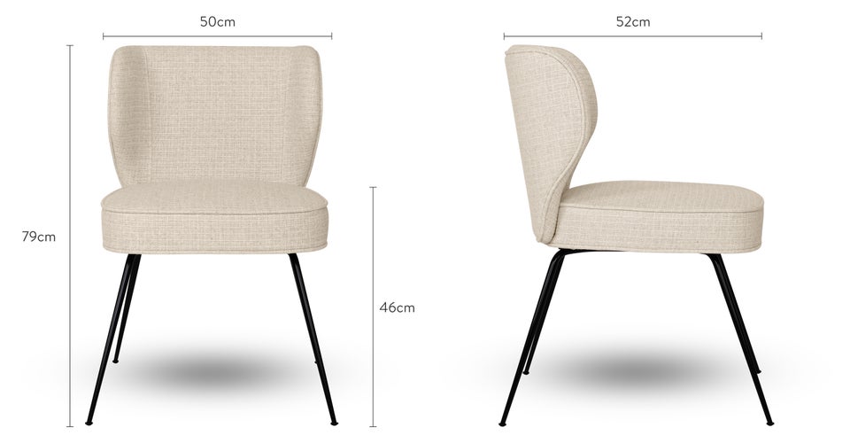 WAYNE Chaises de salle à manger Beige / Noir Metal Dimensions