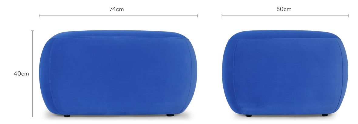 VOLTA Hocker & Poufs Elektrischblau Samt / Holz Dimensions