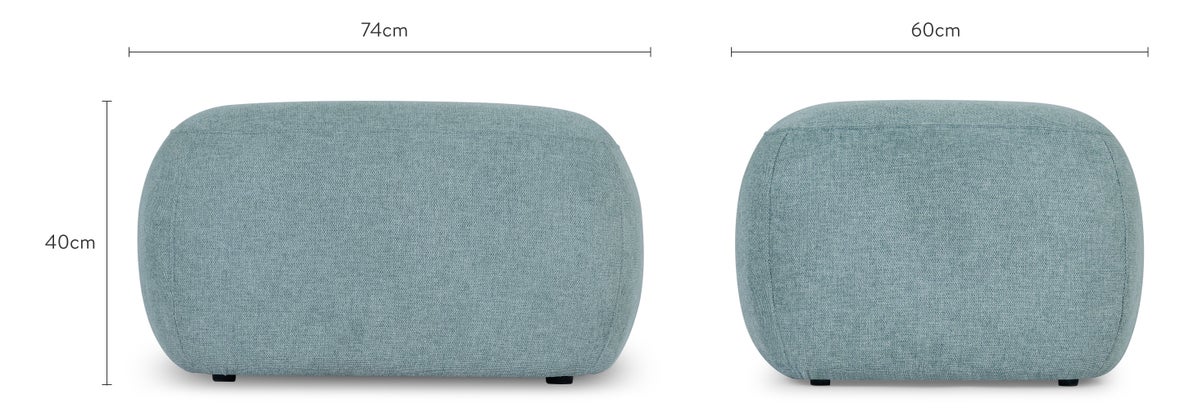 VOLTA Hocker & Poufs Aquablau Samt / Holz Dimensions