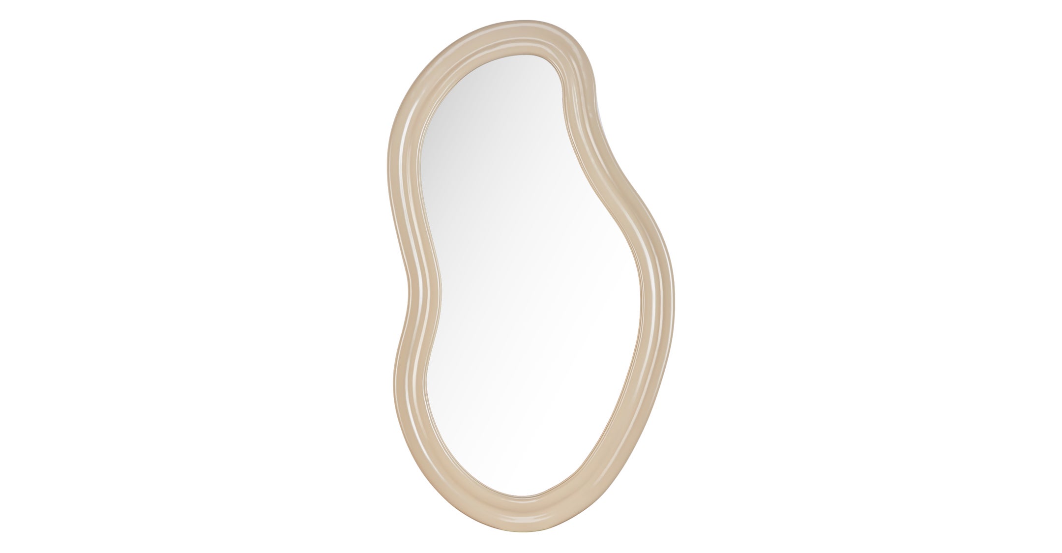 Miroir Mural Livia En Bois - Forme Organique Beige - 45x75cm - Déco Scandi