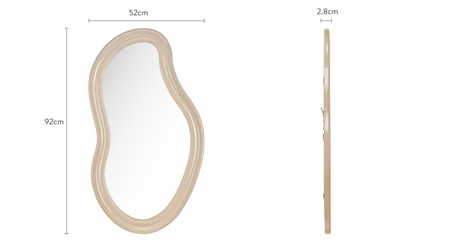 ROMY Miroirs Beige Verre / Bois Dimensions