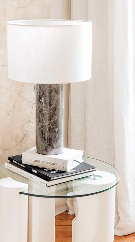 Inspiration GAIA Table lamps White grey Marble / Linen