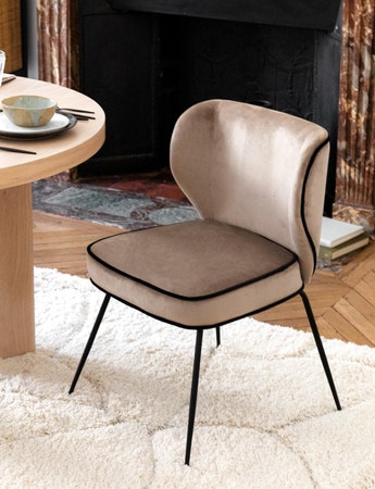 Chaise design - Rotin 100% naturel & métal noir - NV GALLERY - GIA
