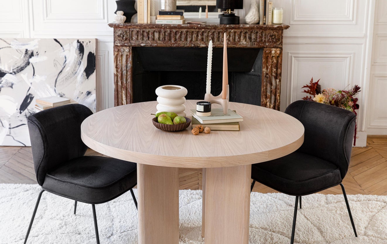 Inspiration WAYNE Chaises de salle à manger Beige / Noir Métal