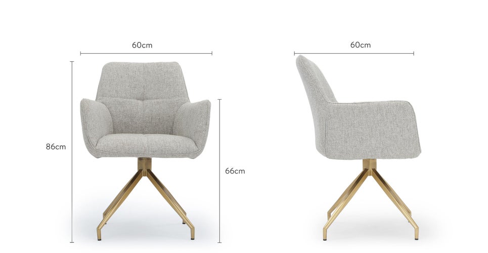 KINGSCROSS Office Chairs Gris / Doré Tissu / Laiton Dimensions