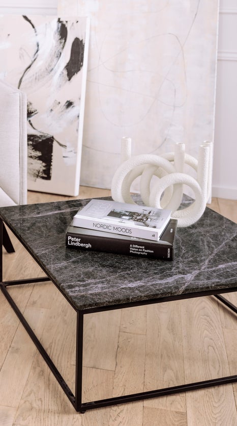 Inspiration SMOKE Tables basses Blanc / Noir Marbre / Métal