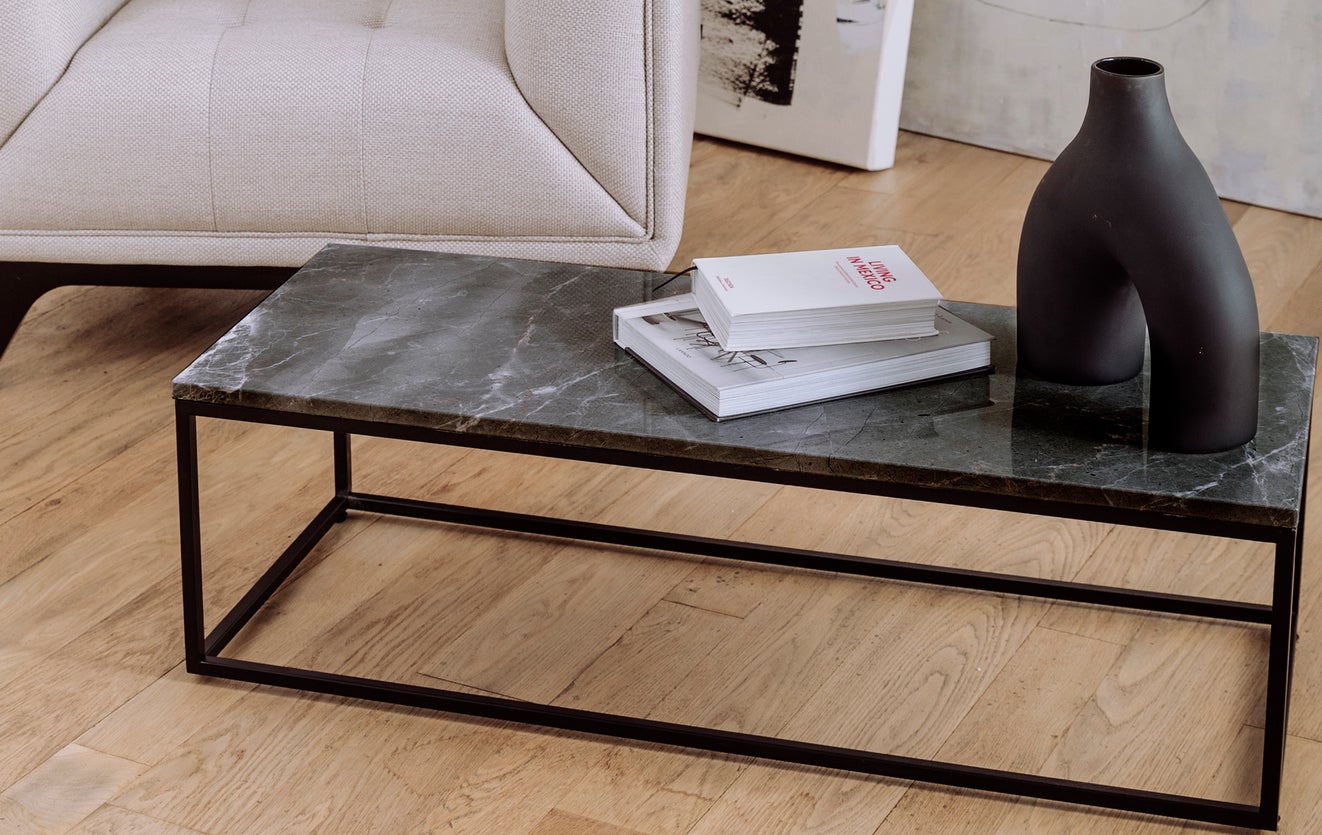Inspiration SMOKE Tables basses Blanc / Noir Marbre / Métal