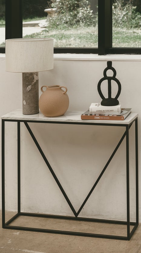 Inspiration NIVEN Console Tables Black Marble/Metal