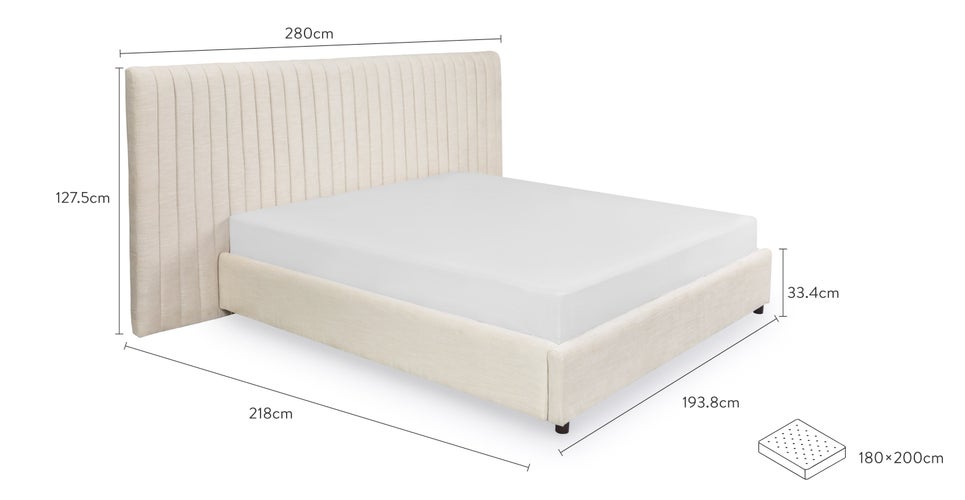 MR BIG Betten Beige Holz Dimensions