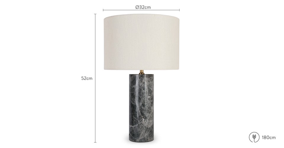GAIA Table lamps White grey Marble / Linen Dimensions