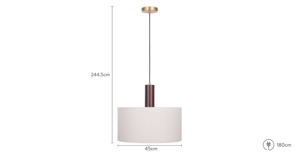 SENECA Suspensions & Lustres Blanc / Marron Lin / Bois Dimensions