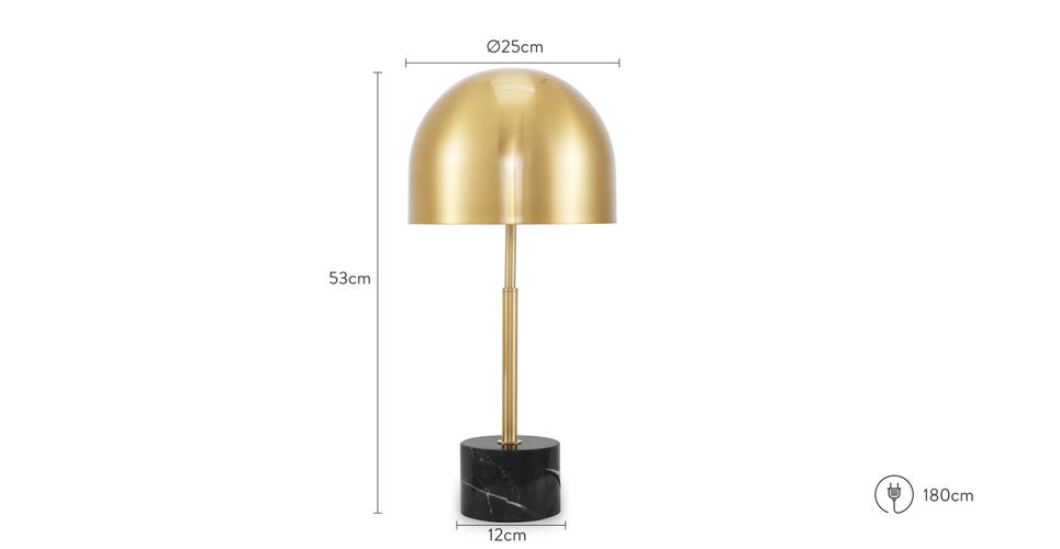 PEANUT Tischlampen Schwarz / Gold Marmor / Metall Dimensions