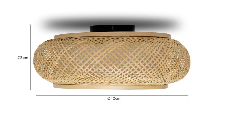Teya Pendelleuchten Natürlich Rattan Dimensions