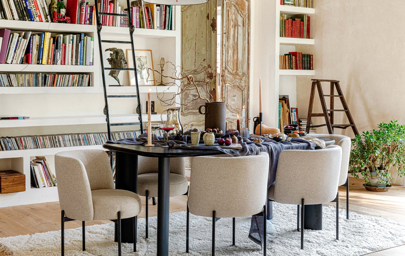 Inspiration RAY Dining chairs Terracotta / Black Fabric / Metal