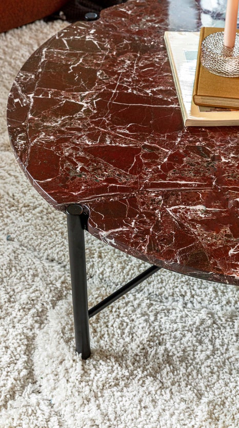 Inspiration VITTORIO Couchtische Rot / Schwarz Marmor / Metall