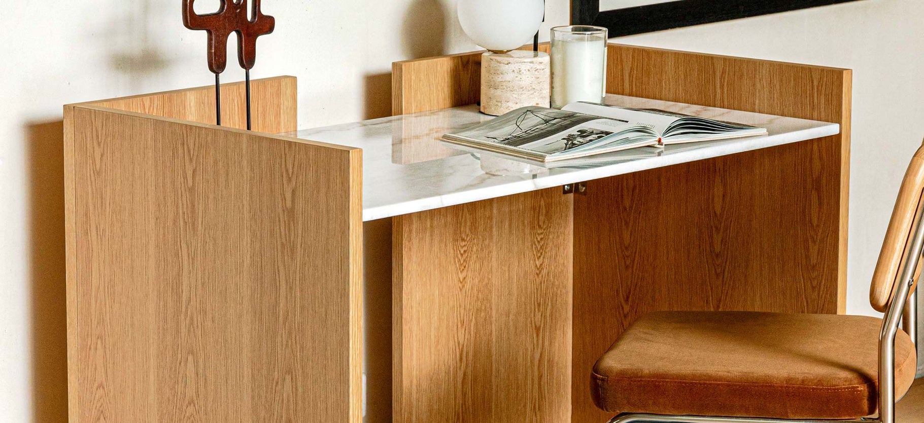 Inspiration BJORN Schreibtische & Sekretäre Weiß / Braun Marmor / Holz