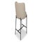 RAY Tabourets de Bar Beige / Noir Tissu / Métal